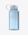 Blue Plastic Reusable Water Bottle Mockup