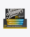 20 Matte Metallic Snack Bars Display Box Mockup - Front View