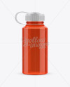 Red Plastic Reusable Water Bottle Mockup