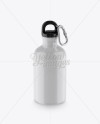 330ml Glossy Sport Bottle With Carabiner Mockup - High-Angle Shot