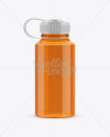 Orange Plastic Reusable Water Bottle Mockup