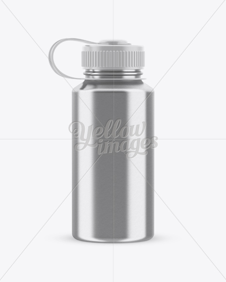 Metallic Plastic Reusable Water Bottle Mockup