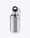 330ml Metallic Sport Bottle With Carabiner Mockup - High-Angle Shot