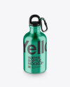 330ml Steel Sport Bottle With Carabiner Mockup - High-Angle Shot