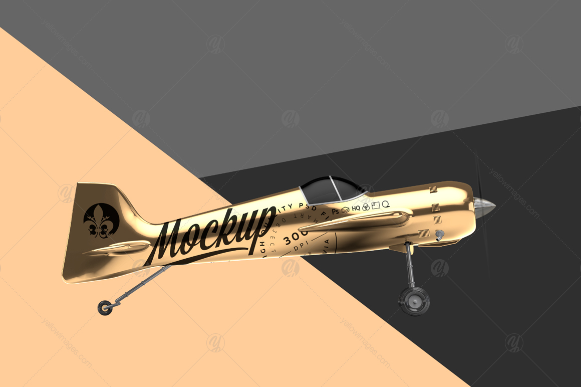 Gold Aerobatic Aircraft Mockup Gold Aerobatic Aircraft Mockup