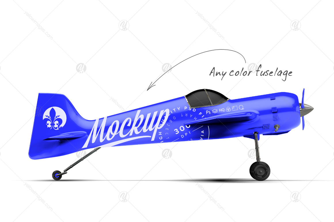 Gold Aerobatic Aircraft Mockup