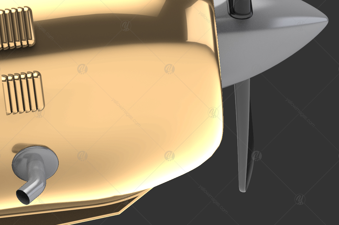 Gold Aerobatic Aircraft Mockup Gold Aerobatic Aircraft Mockup