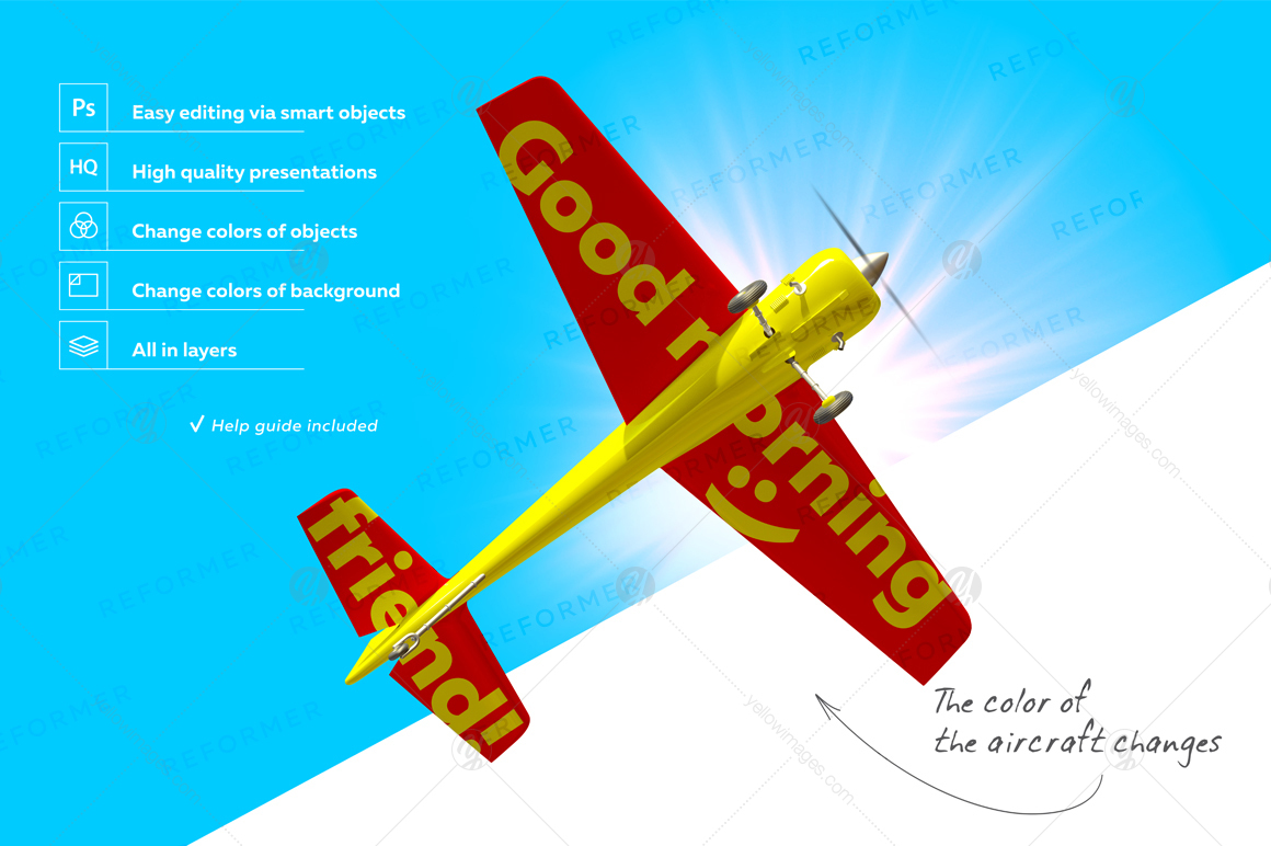 White Aerobatic Aircraft Mockup White Aerobatic Aircraft Mockup