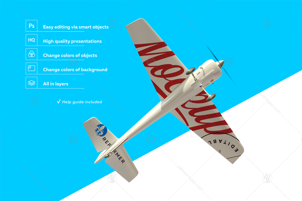 White Aerobatic Aircraft Mockup White Aerobatic Aircraft Mockup