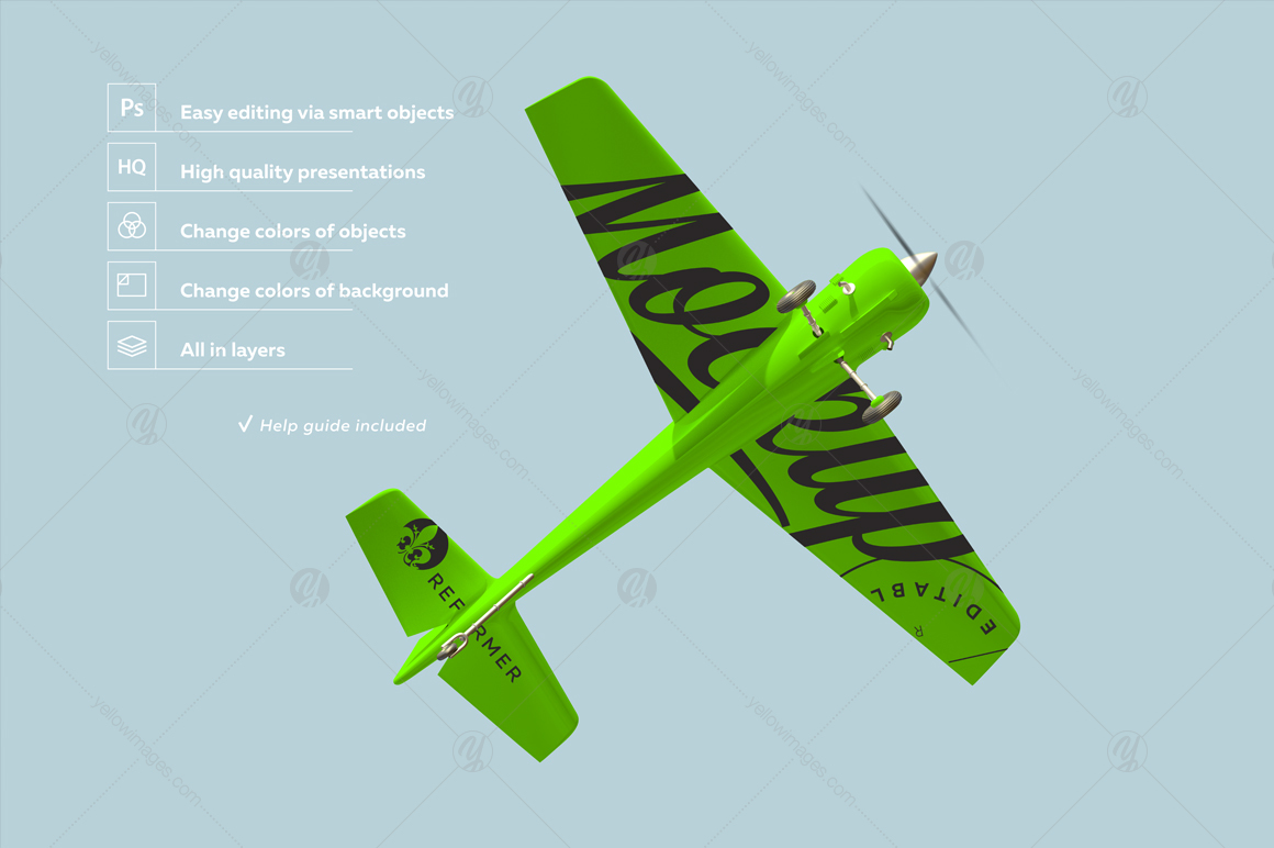 White Aerobatic Aircraft Mockup White Aerobatic Aircraft Mockup