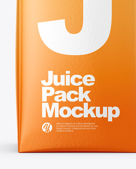 200ml Glossy Juice Carton Package Mockup