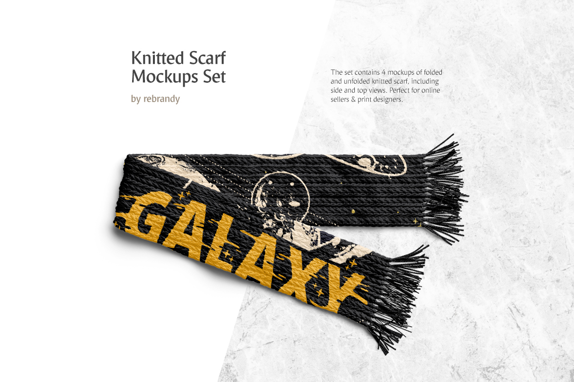Knitted Scarf Mockups Set Knitted Scarf Mockups Set