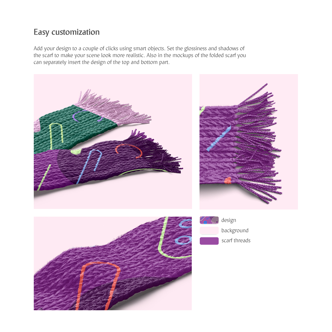 Knitted Scarf Mockups Set Knitted Scarf Mockups Set