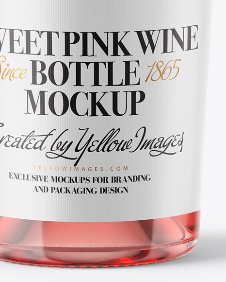 1.5L Clear Glass Pink Wine Bottle Mockup