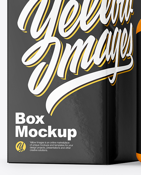 Glossy Pills Bottle with Box Mockup