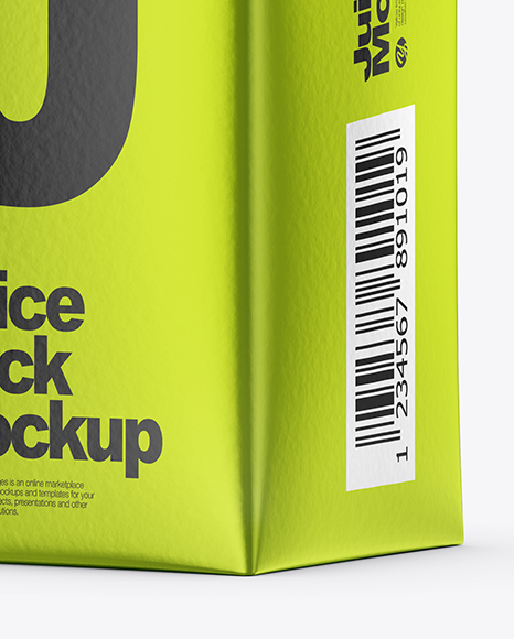 200ml Metallic Juice Carton Package Mockup