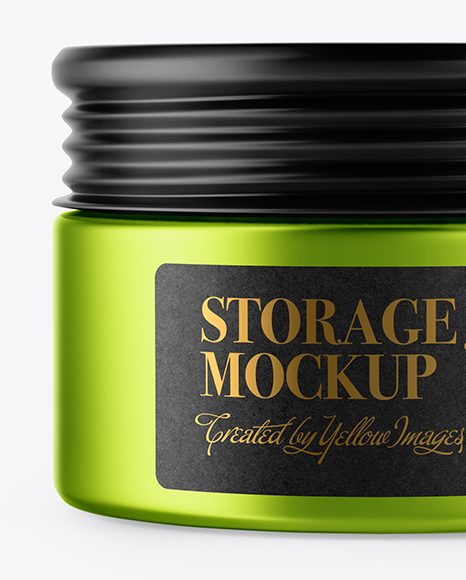 Metallic Storage Jar Mockup