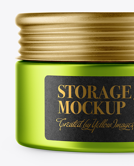 Metallic Storage Jar Mockup