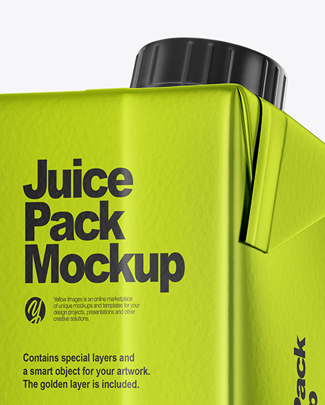 200ml Metallic Juice Carton Package Mockup