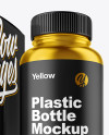 Metallic Pills Bottle with Box Mockup