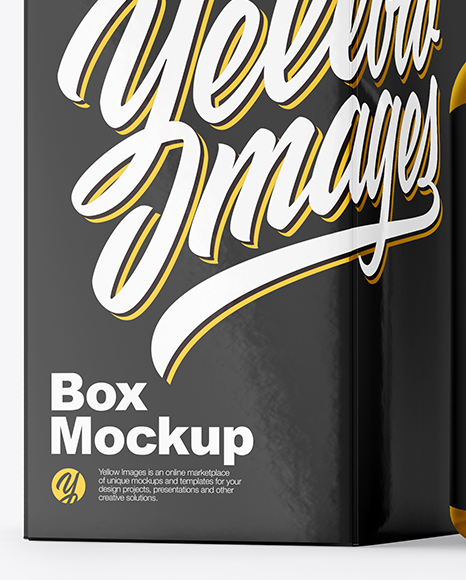 Metallic Pills Bottle with Box Mockup