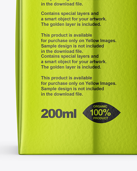 200ml Metallic Juice Carton Package Mockup