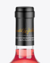 Clear Pink Wine Bottle w/ Glass Mockup