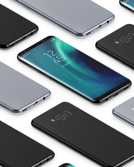 Isometric Samsung Galaxy S8 Mockup