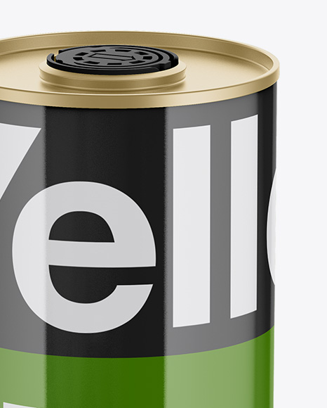 Glossy Tin Can Mockup