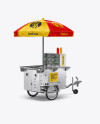 Hot Dog Cart Mockup - Back Half-Side View