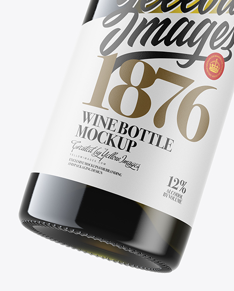 Green Glass Wine Bottle Mockup Green Glass Wine Bottle Mockup