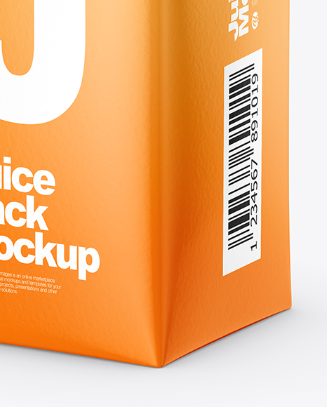 200ml Glossy Juice Carton Package Mockup