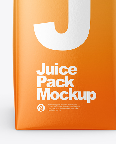 200ml Glossy Juice Carton Package Mockup