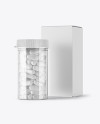 Clear Pills Bottle with Box Mockup