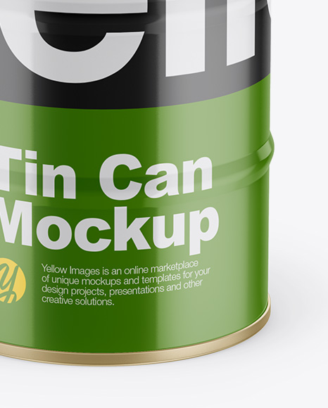 Glossy Tin Can Mockup