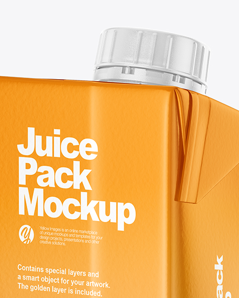 200ml Glossy Juice Carton Package Mockup