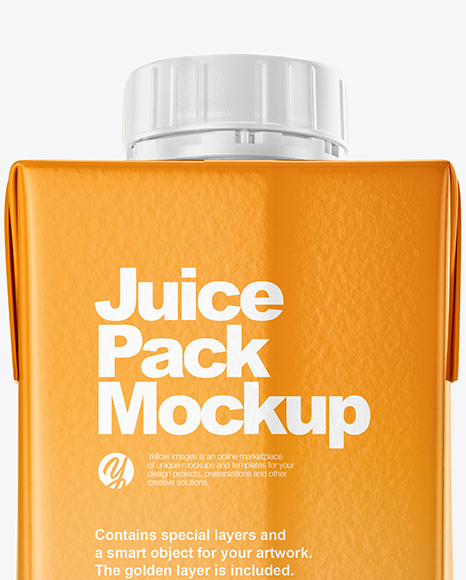 200ml Glossy Juice Carton Package Mockup