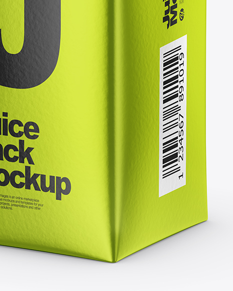 200ml Metallic Juice Carton Package Mockup