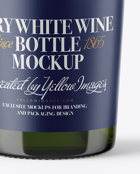 1.5L Green Glass Bottle With White Wine Mockup