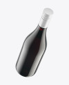 Antique Green Bottle with Red Wine Mockup Antique Green Bottle with Red Wine Mockup