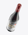 Antique Green Bottle with Red Wine Mockup Antique Green Bottle with Red Wine Mockup