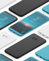 Isometric Clay Samsung Galaxy S8 Mockup