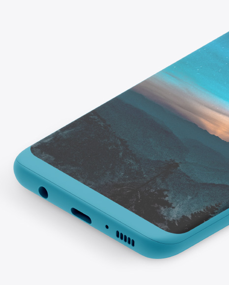 Isometric Clay Samsung Galaxy S8 Mockup