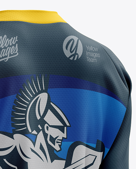 Women’s MTB Trail Jersey LS mockup (Back Half Side View)