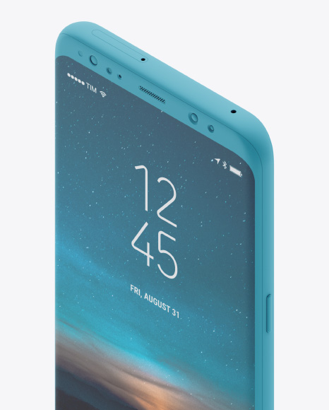 Isometric Clay Samsung Galaxy S8 Mockup