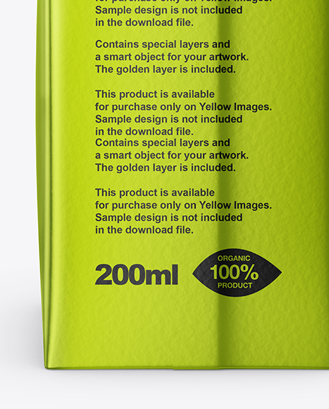 200ml Metallic Juice Carton Package Mockup