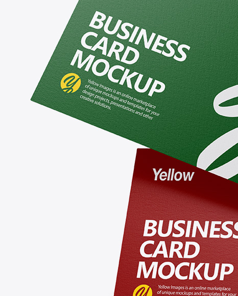 Two Paper Business Cards Mockup