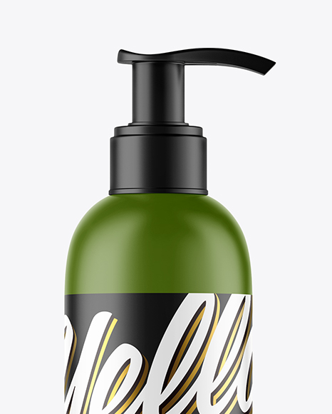 Matte Cosmetic Bottle with Pump Mockup Matte Cosmetic Bottle with Pump Mockup