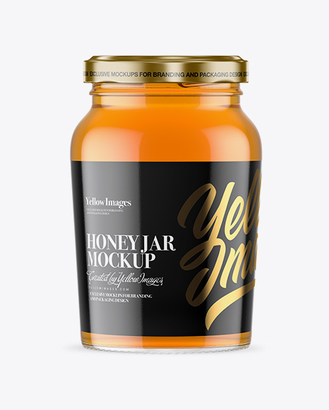 Clear Glass Honey Jar Mockup