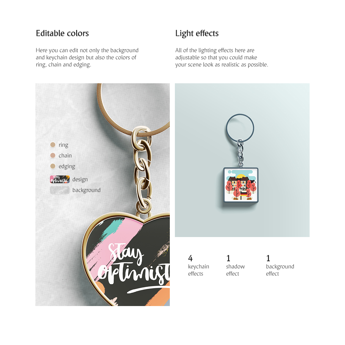 Keychain Mockups Set Keychain Mockups Set
